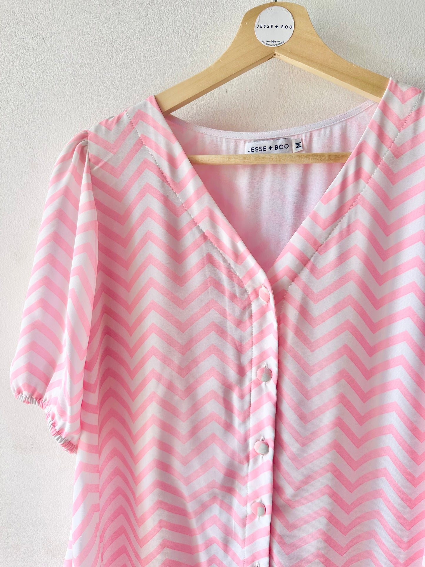 *SALE* Puff Sleeve Chevron Dress