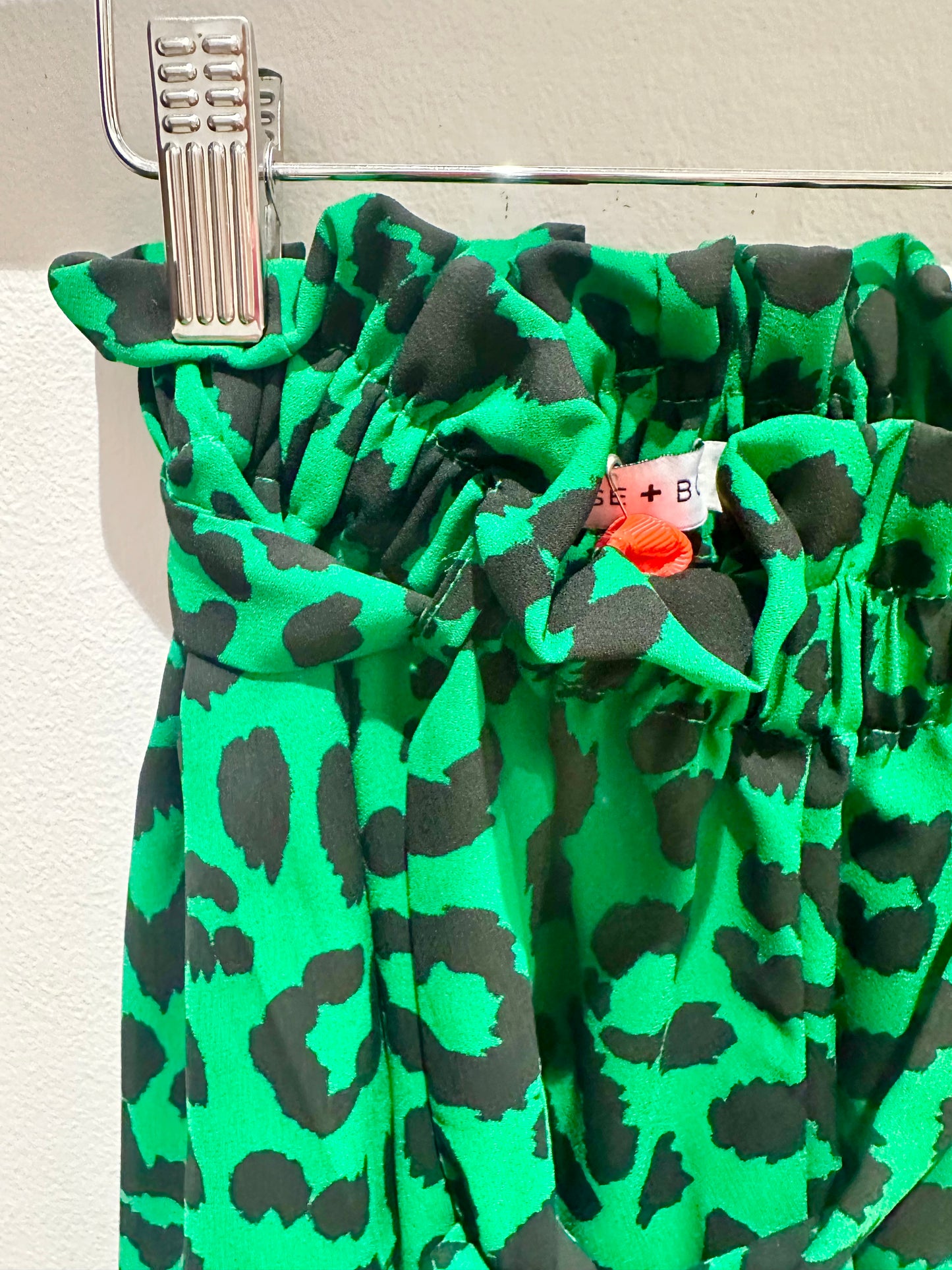 *SALE* KIDS Green/Black leopard paperbag waist shorts