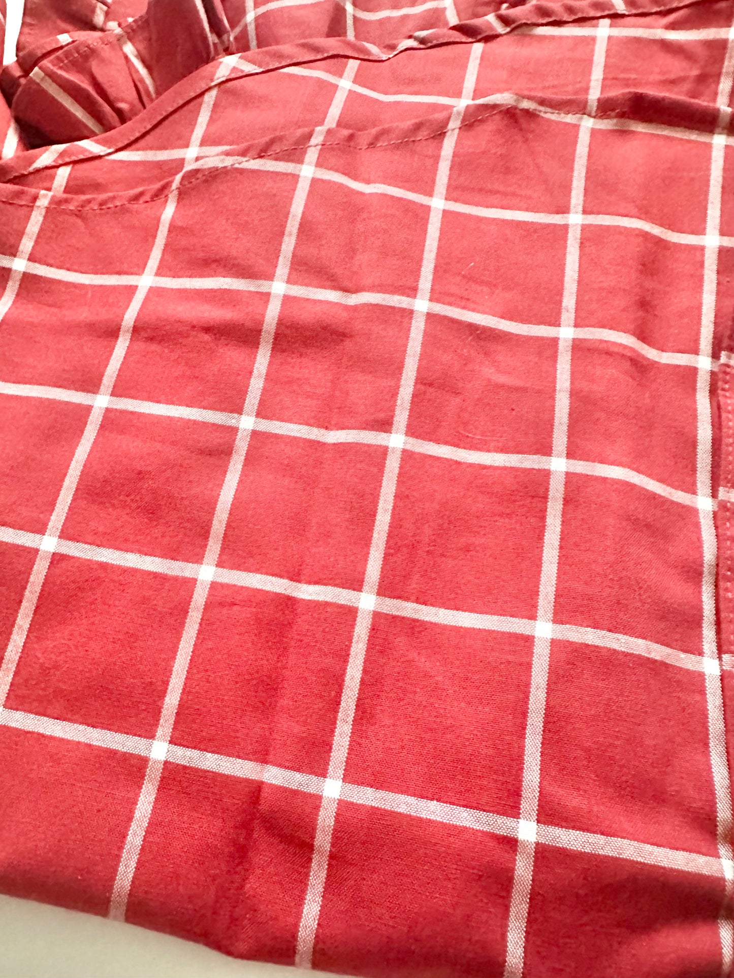 Family Matching PJs in Red/White Check with white sparkly personalisation
