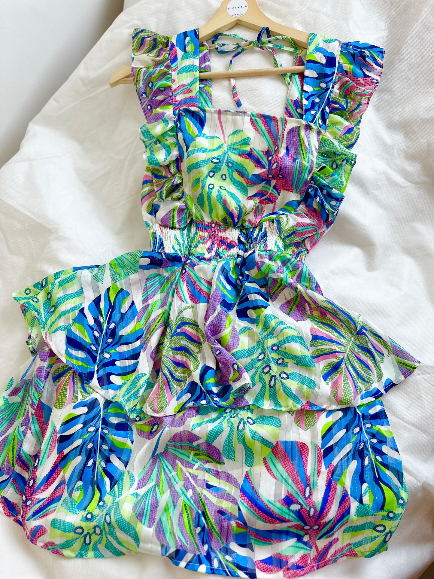 *SALE* Tropical Print Frilly Brunch Dress SIZE SMALL