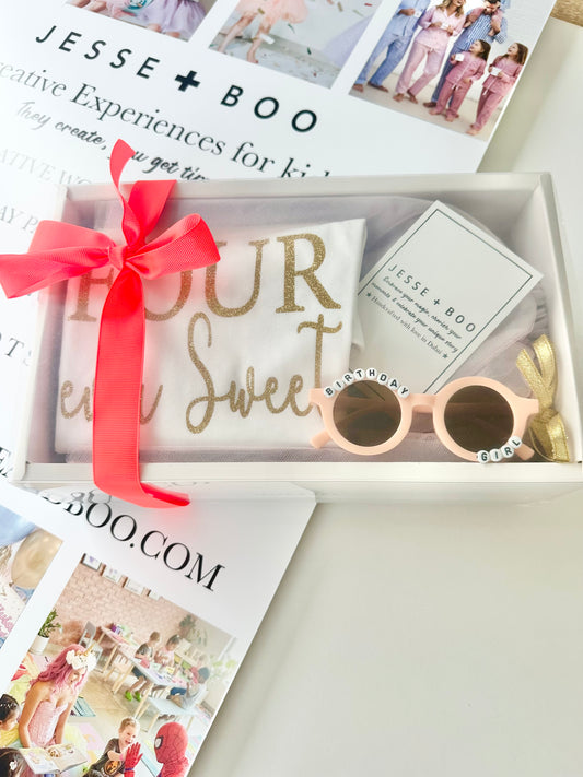Birthday Number T shirt & tutu gift box GOLD
