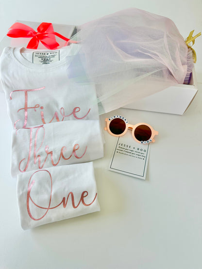 Birthday Number T shirt & tutu gift box