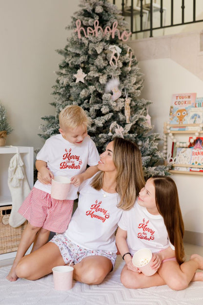 Family matching Short sleeve T SHIRT & SHORT PJ set - Print Or GREEN & WHITE STRIPE only (Red & white stripe SOLD OUT)