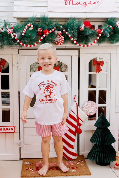 Family matching Short sleeve T SHIRT & SHORT PJ set - Print Or GREEN & WHITE STRIPE only (Red & white stripe SOLD OUT)