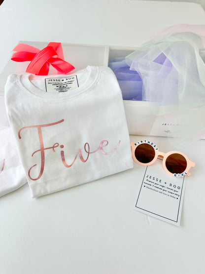 Birthday Number T shirt & tutu gift box