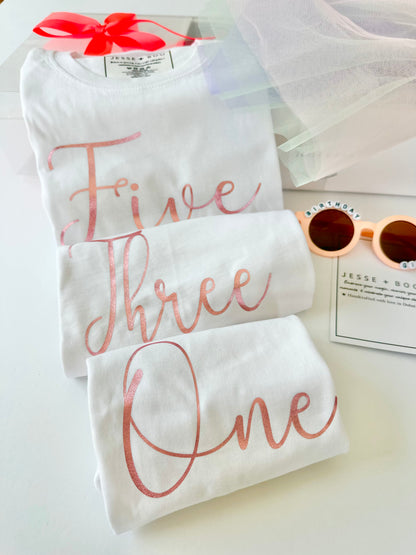 Birthday Number T shirt & tutu gift box