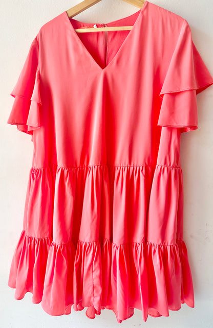 *SALE* Puff Sleeve Coral Dress