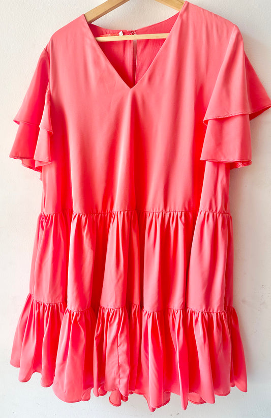 *SALE* Puff Sleeve Coral Dress