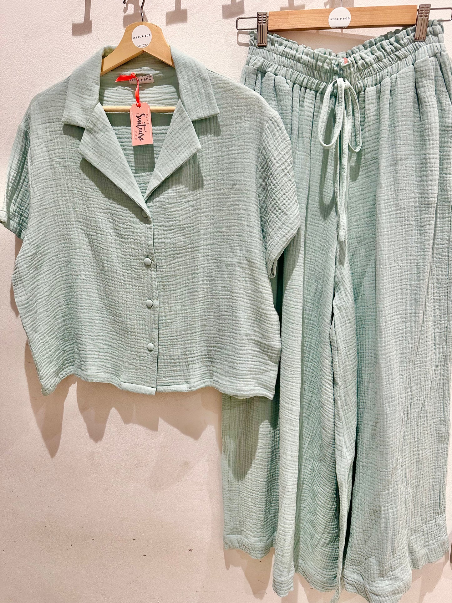 *SALE* Mint 100% Cotton Wide Leg trouser Co Ord