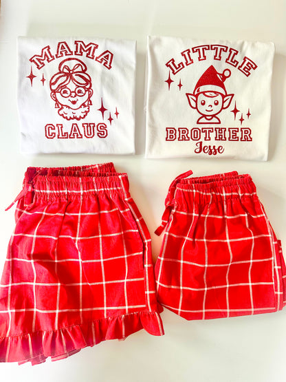 *SOLD OUT* BROTHER SISTER Short Sleeve 'Sibling design' T Shirt CHECK PJ sets