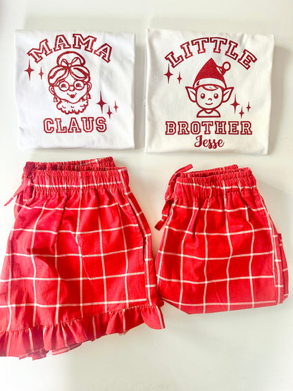 MAMA and PAPA Short Sleeve 'Claus' T Shirt PJ sets