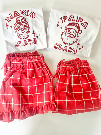 MAMA and PAPA Short Sleeve 'Claus' T Shirt PJ sets