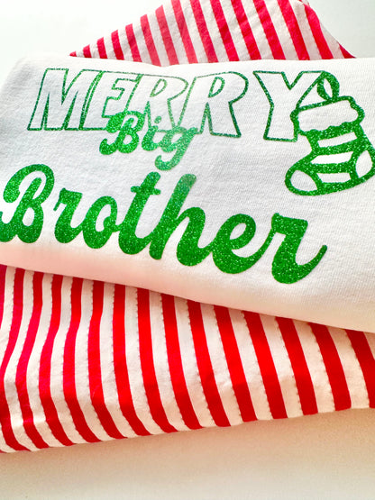 MUMMY / DADDY Matching Short Sleeve 'Sibling design' T Shirt STRIPE PJ sets