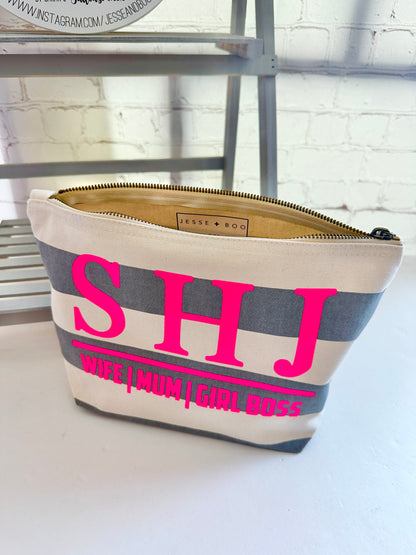 Stripe Personalised Pouch