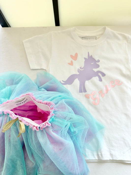 Personalised Fabulous Age Unicorn Shirt