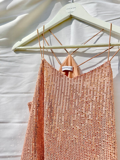 Sequin Cami Womens Rose Gold