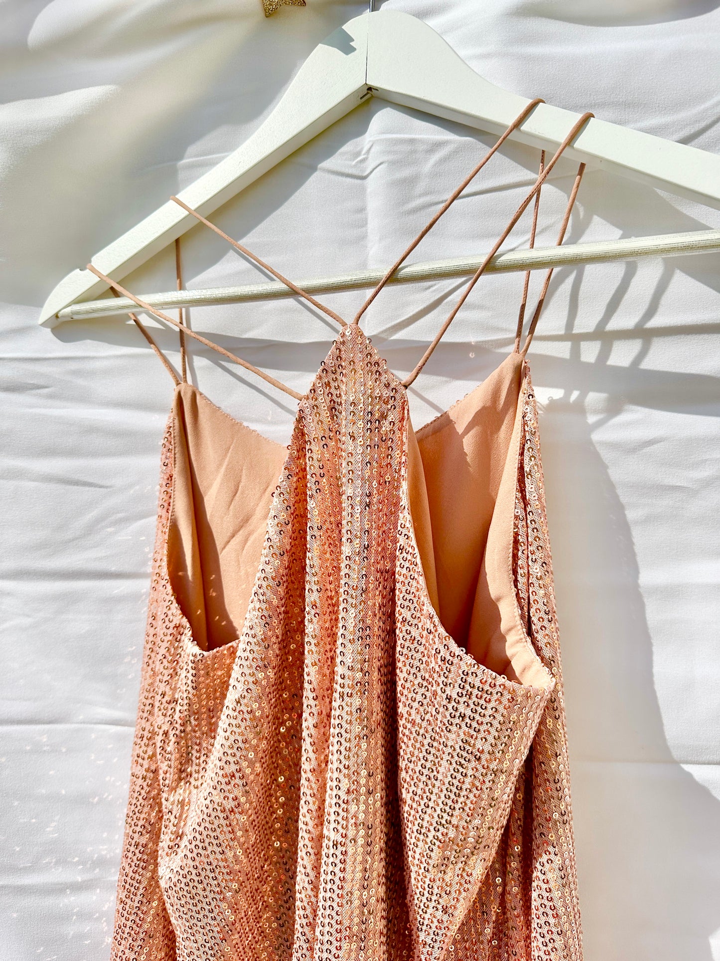 Sequin Cami Womens Rose Gold