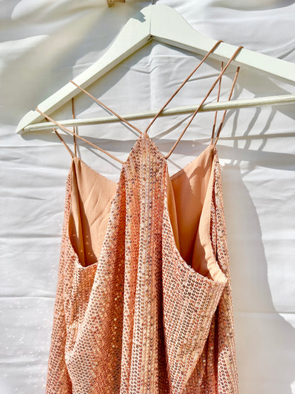 Sequin Cami Womens Rose Gold