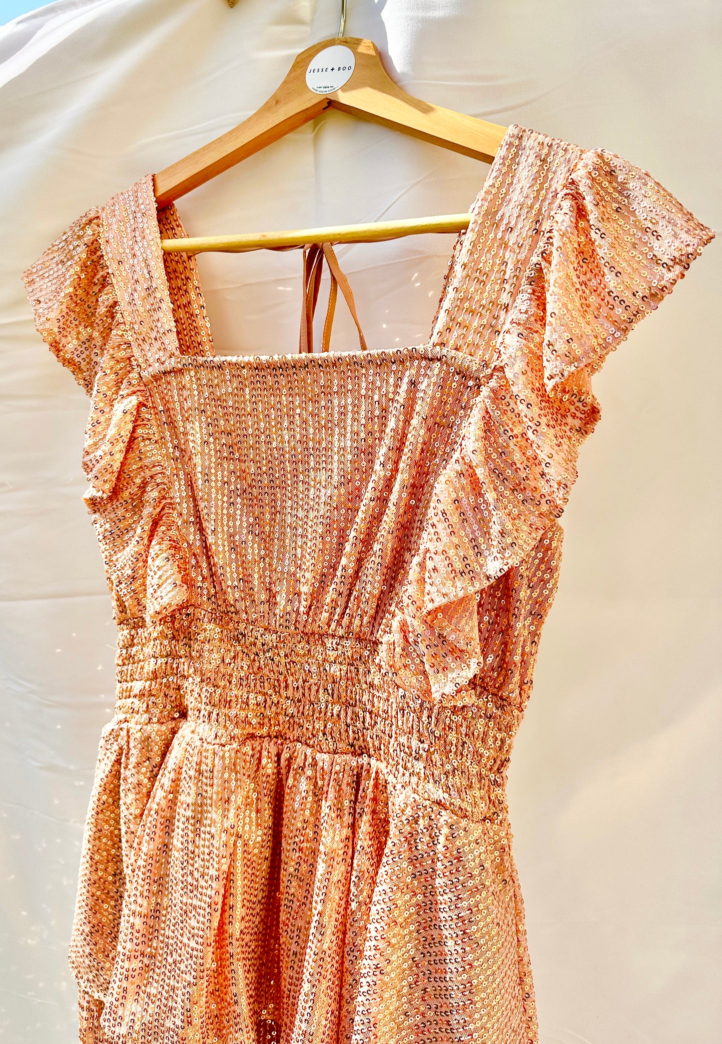 Sequin Frill Brunch Dress Womens