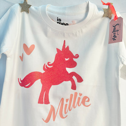Personalised Fabulous Age Unicorn Shirt