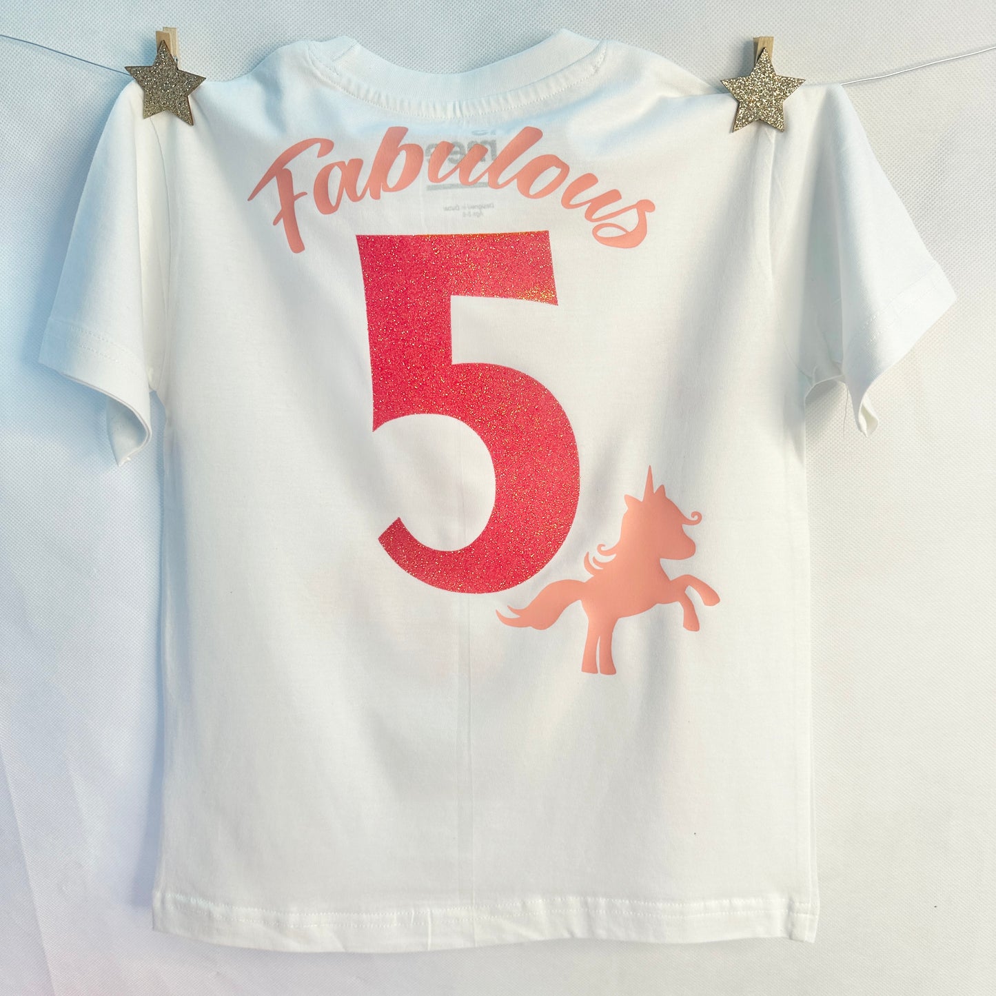 Personalised Fabulous Age Unicorn Shirt