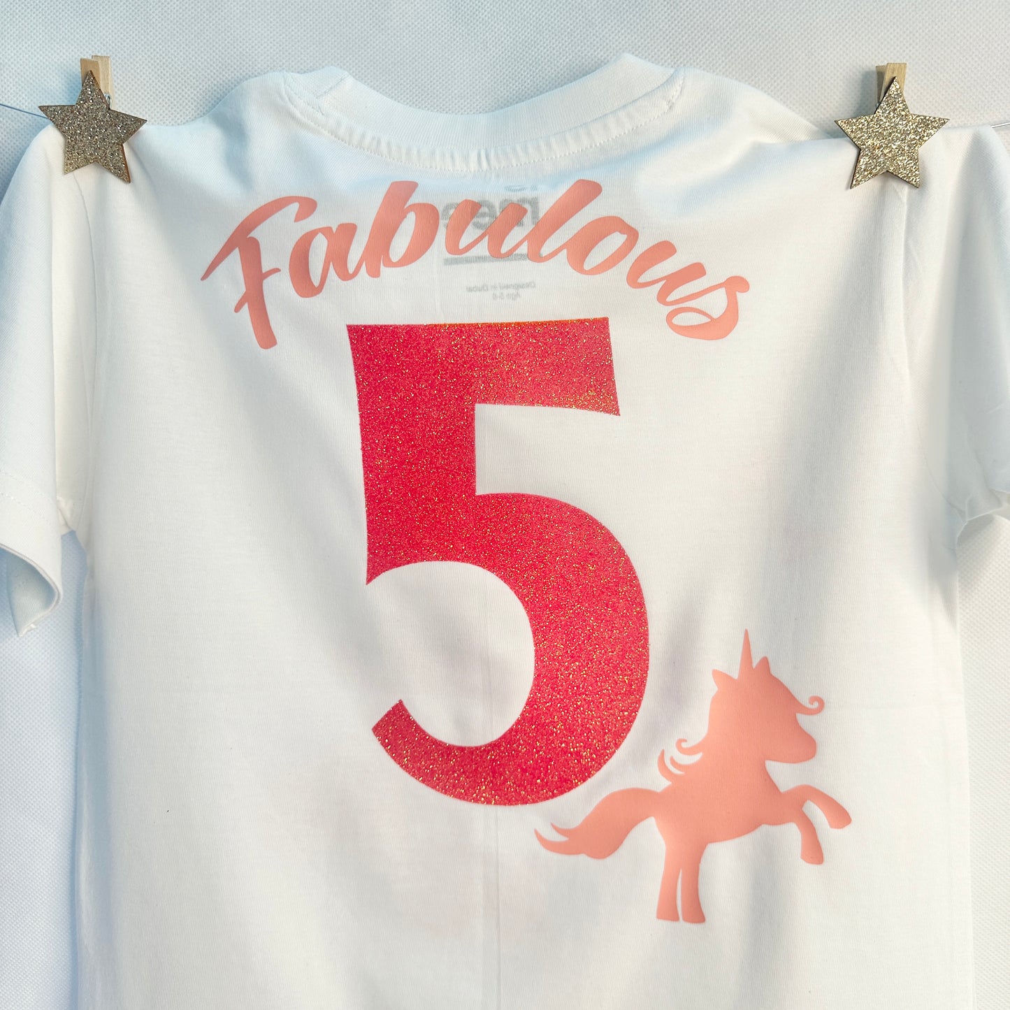 Personalised Fabulous Age Unicorn Shirt