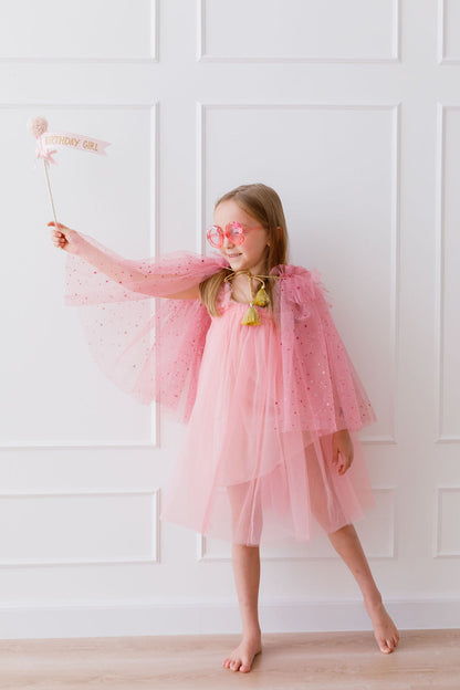 Pink Fairy dress with Wing Bow
