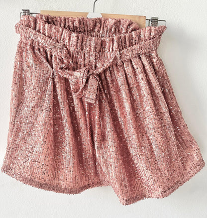 Rose elasticated waist sequin shorts