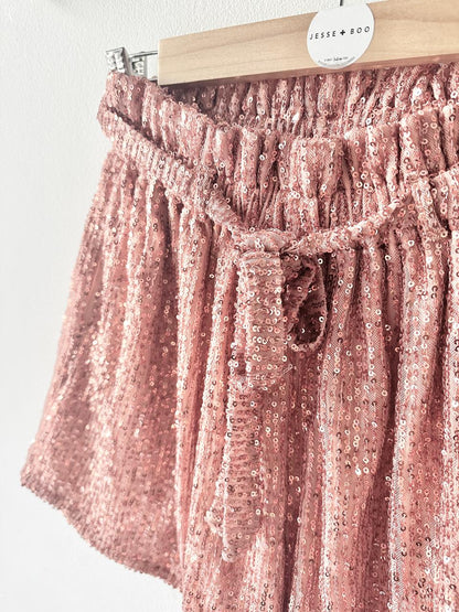 Rose elasticated waist sequin shorts