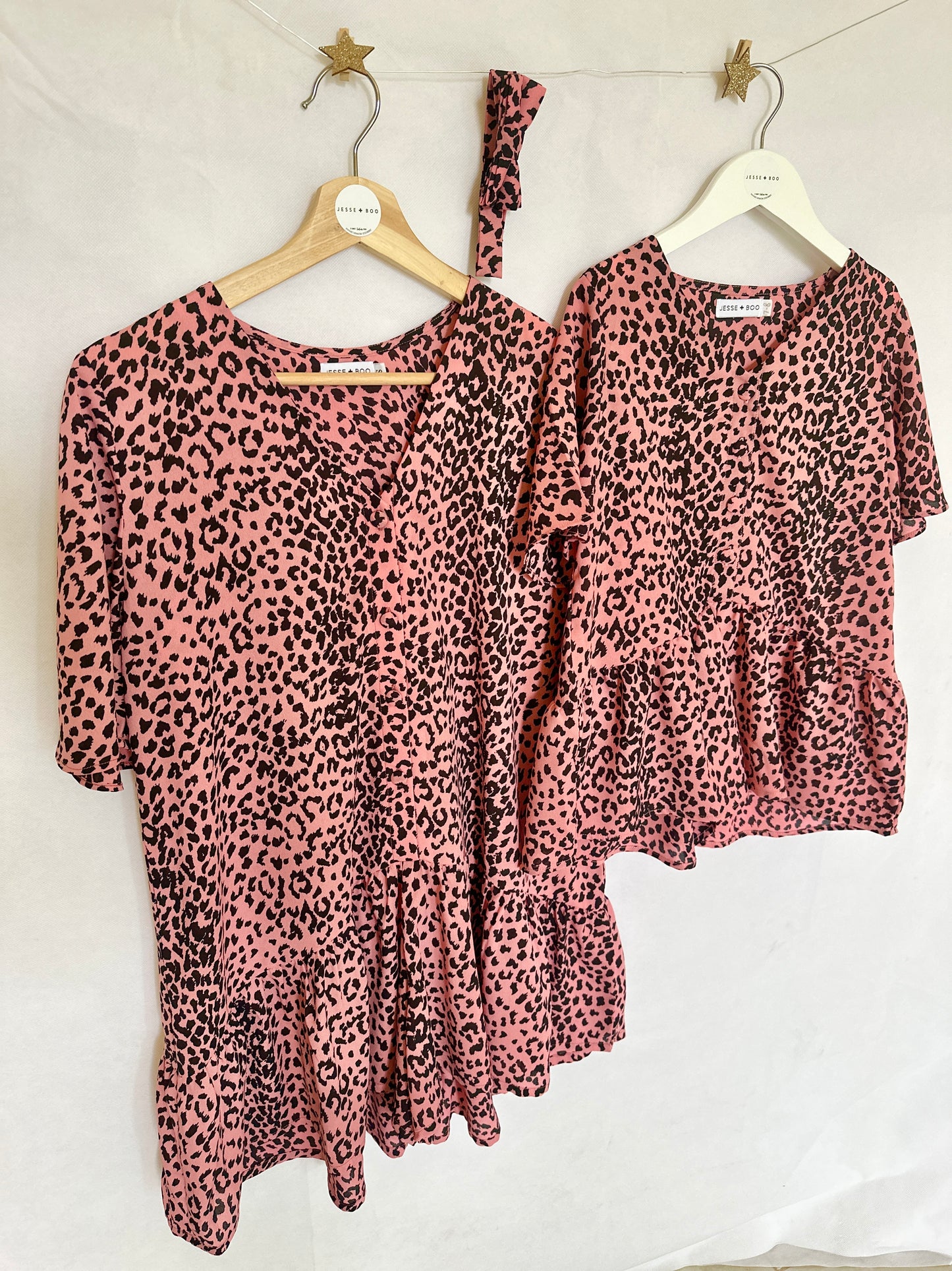 Pink And Black Leopard Playsuit