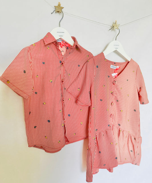 *SALE* Red White Stripe Ladybird Print Playsuit (Kids)