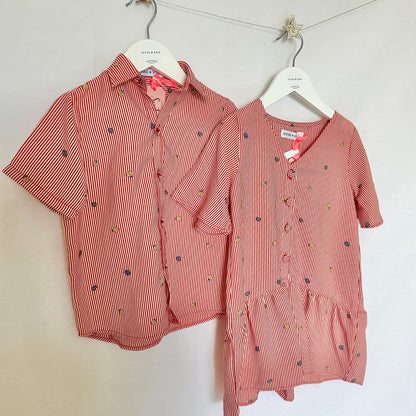 *SALE* Red White Stripe Ladybird Print Playsuit (Kids)